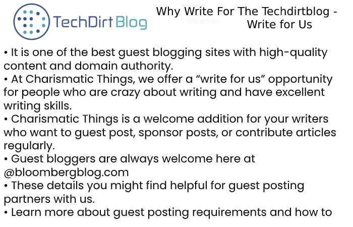 Why Write for Tech Dirt Blog–Billing Write For Us
